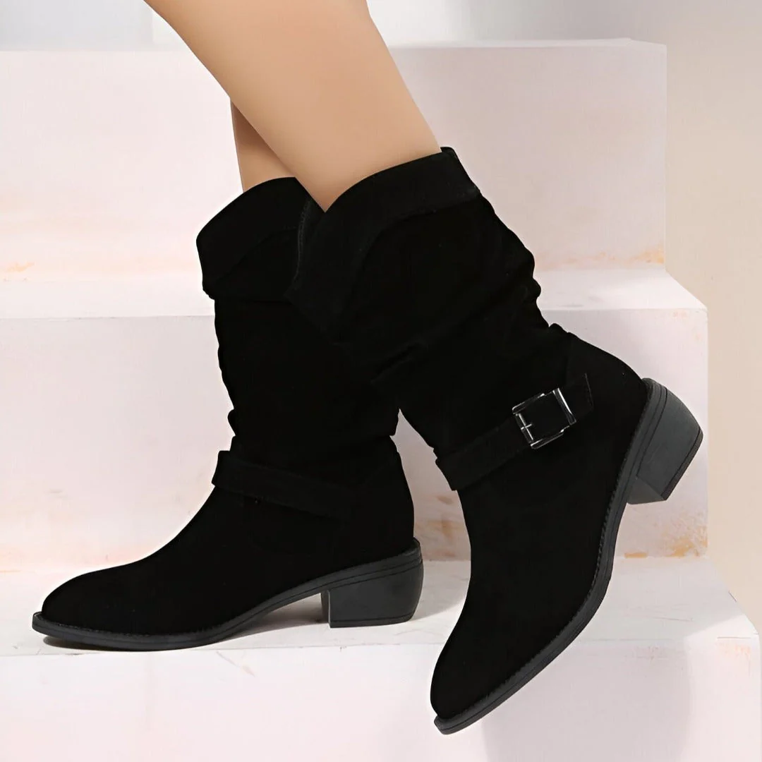 Heidi-Mode | Lässige Stiefel Aus Wildleder mit Spitzer Zehe - Image 7