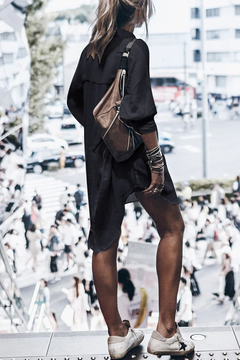 Heidi-Mode | Lässiger Street Solid Knot Split Badeanzug Überwurf - Image 5