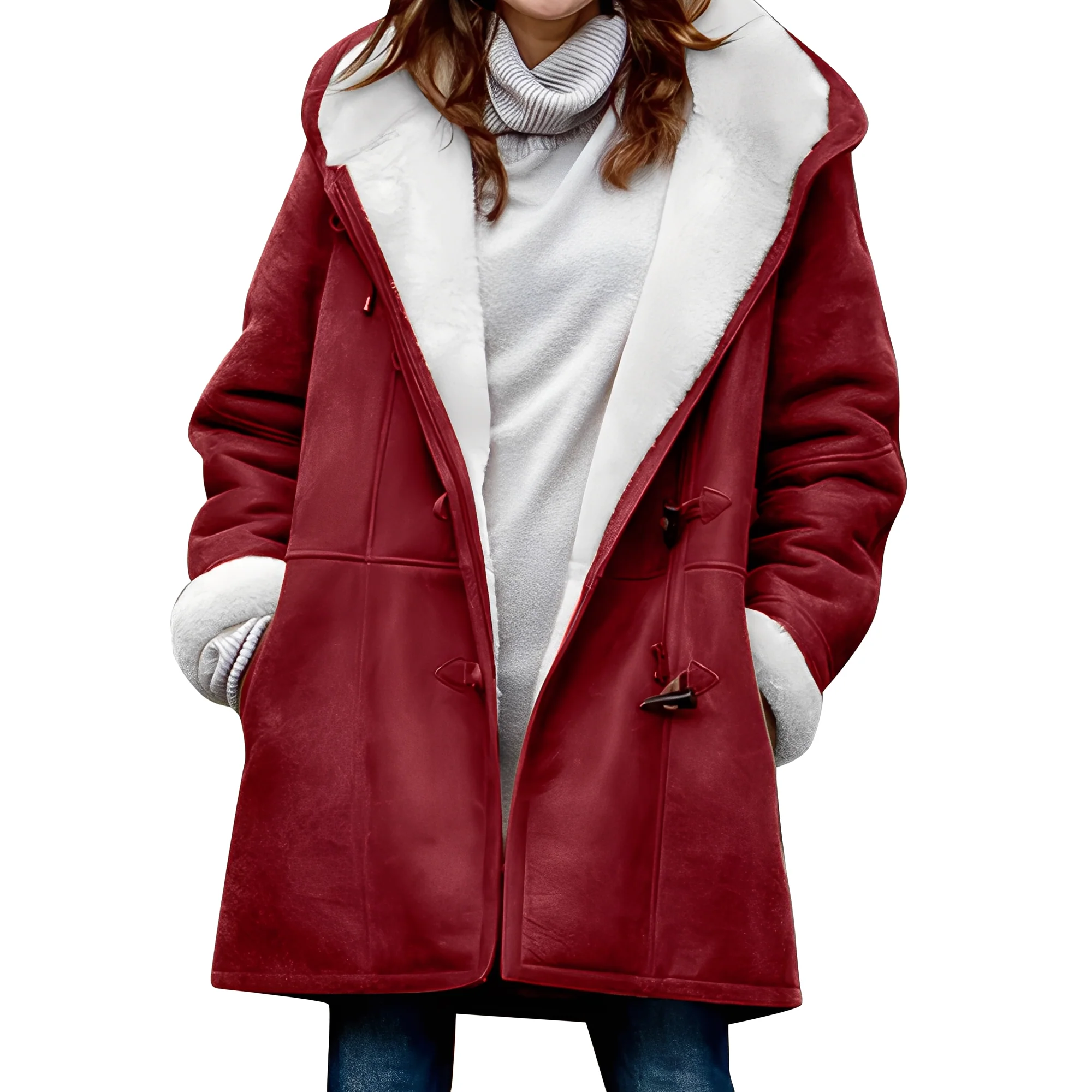 Heidi-Mode | Lässiger Duffle-Mantel mit Kapuze für Frauen - Image 3