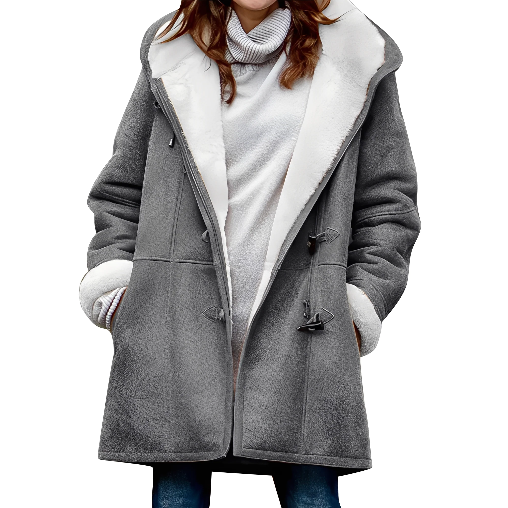 Heidi-Mode | Lässiger Duffle-Mantel mit Kapuze für Frauen - Image 4