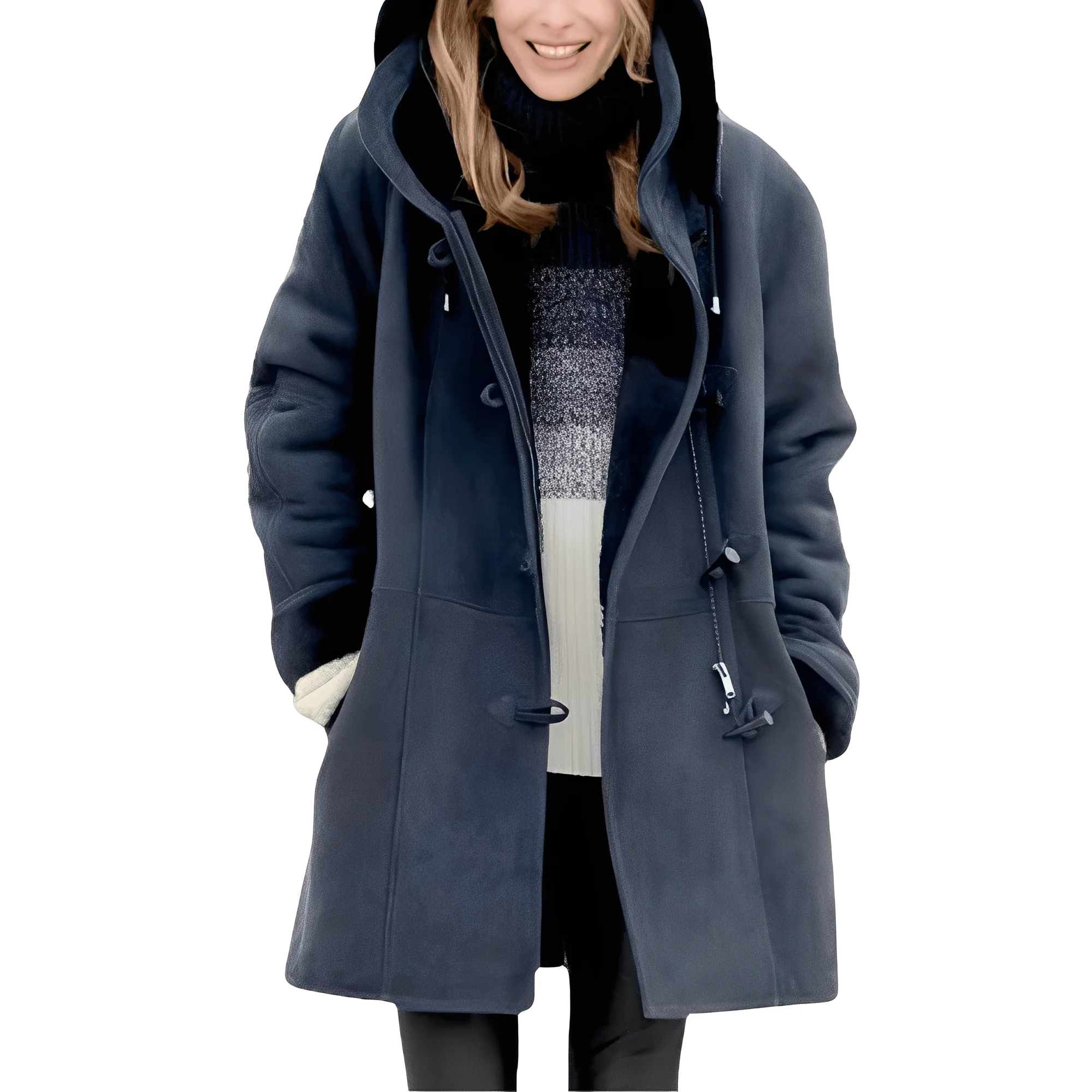 Heidi-Mode | Lässiger Duffle-Mantel mit Kapuze für Frauen - Image 7