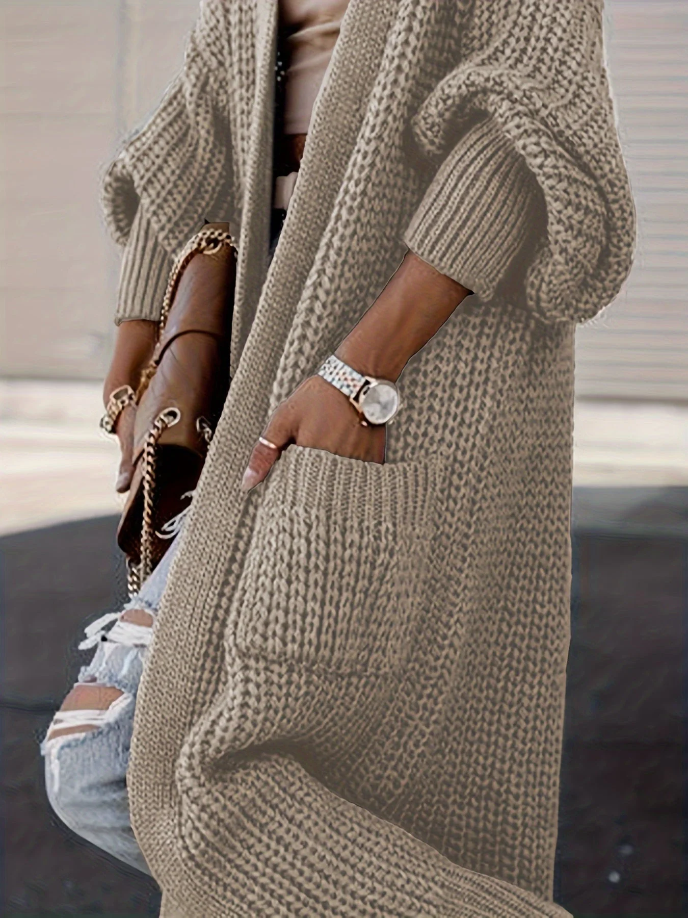 Heidi-Mode | Strickcardigan Aus Wolle mit Taschen für Damen Perfekt für Den Alltag - Image 10
