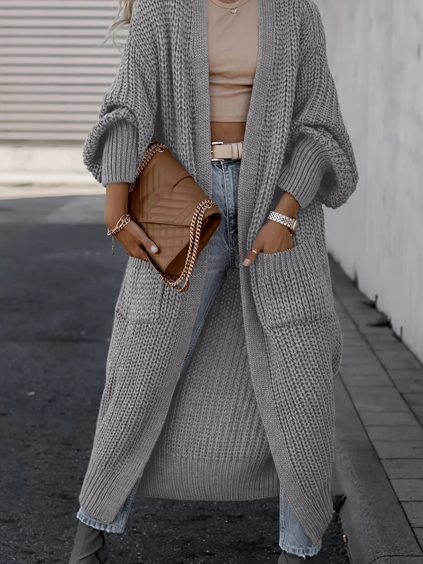 Heidi-Mode | Strickcardigan Aus Wolle mit Taschen für Damen Perfekt für Den Alltag - Image 9