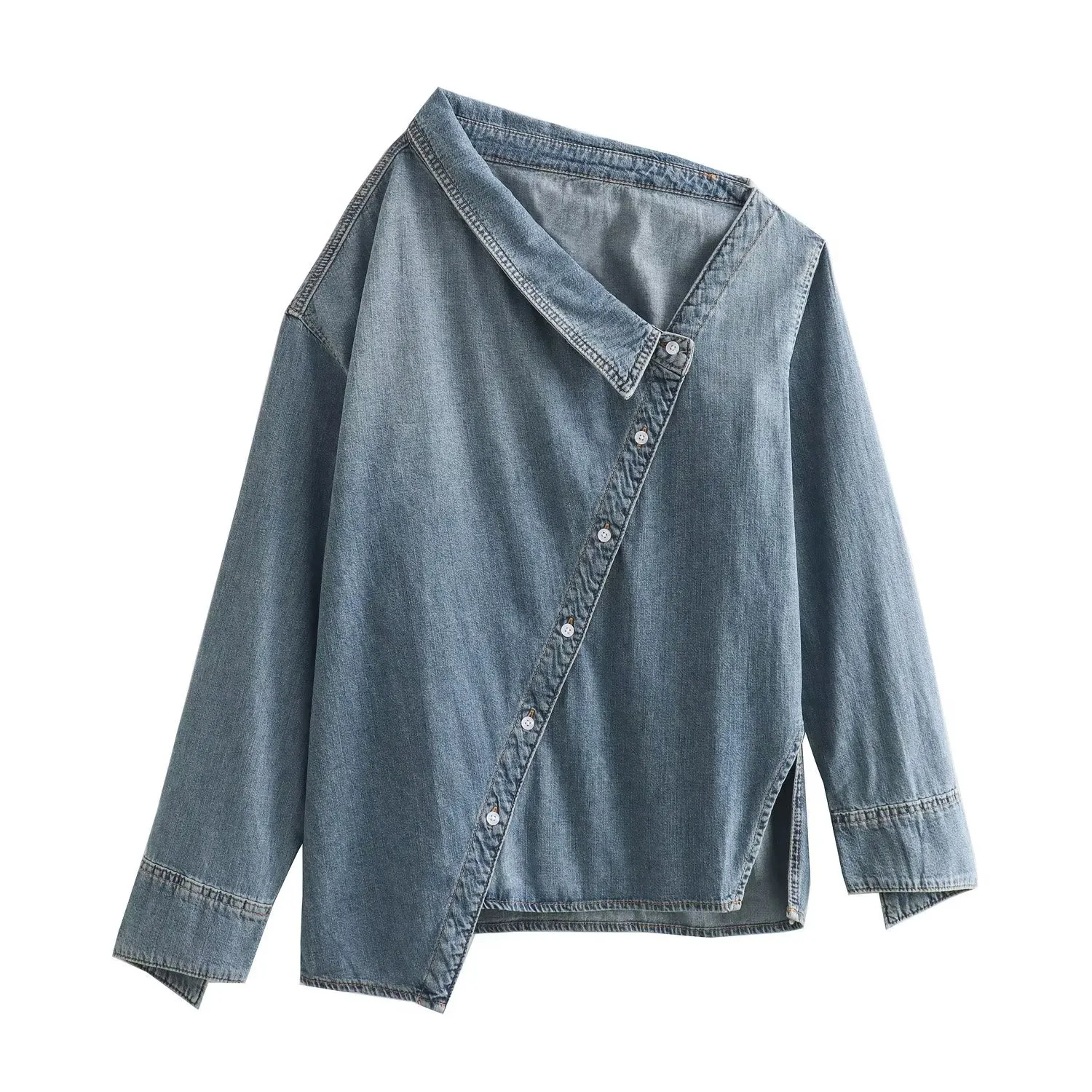 Heidi-Mode | Lässiges, Asymmetrisches Jeanshemd - Image 3