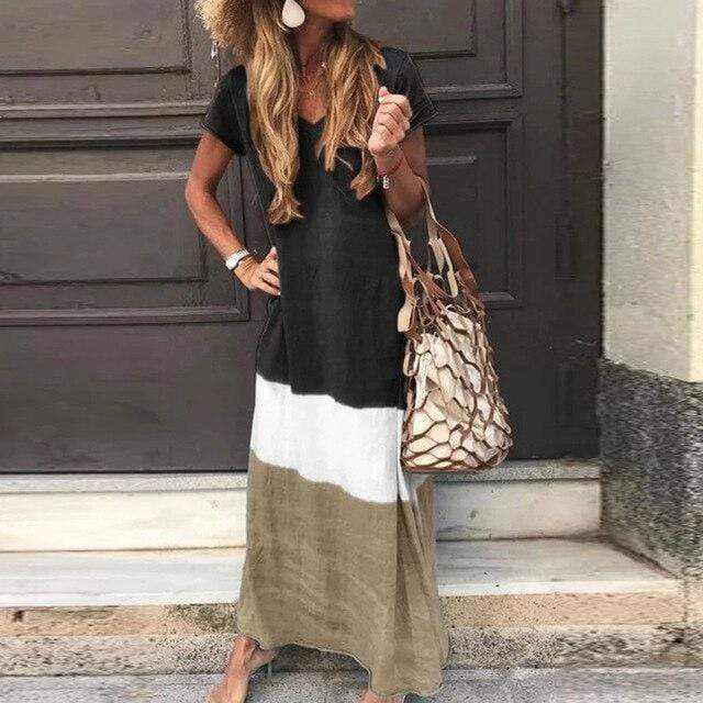Heidi-Mode | Lässiges Bohemian Mehrfarbiges Maxi Kleid - Image 2