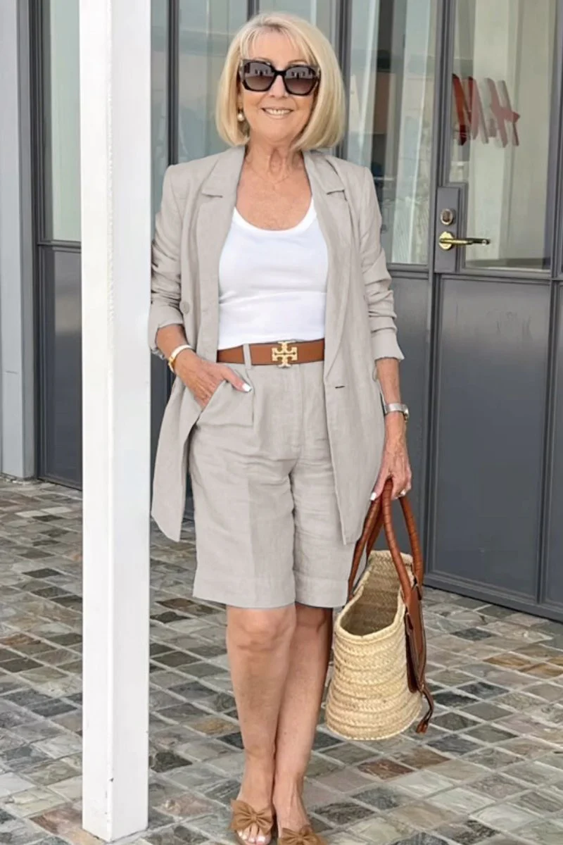 Heidi-Mode | Luftiges Satz Aus Geblümter Jacke & Shorts - Image 11