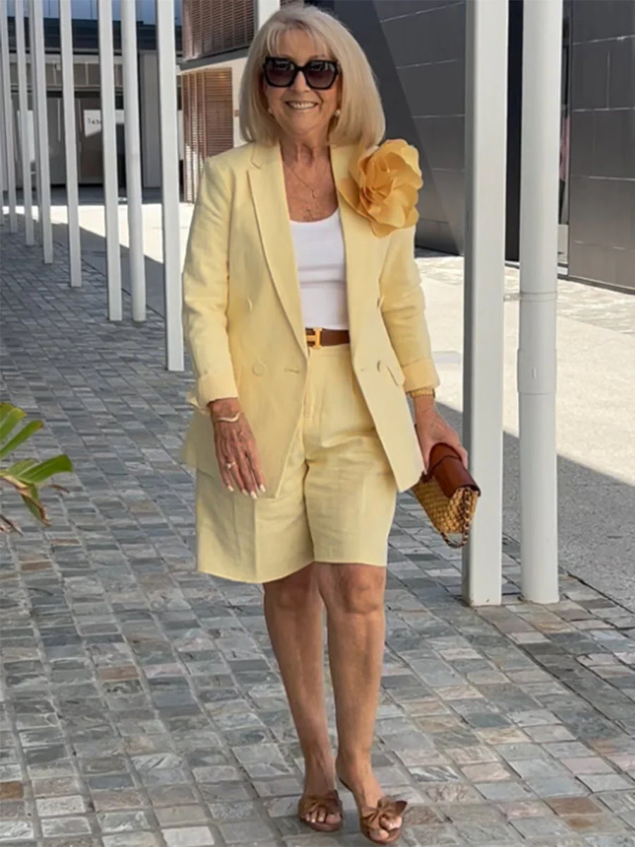 Heidi-Mode | Luftiges Satz Aus Geblümter Jacke & Shorts - Image 12