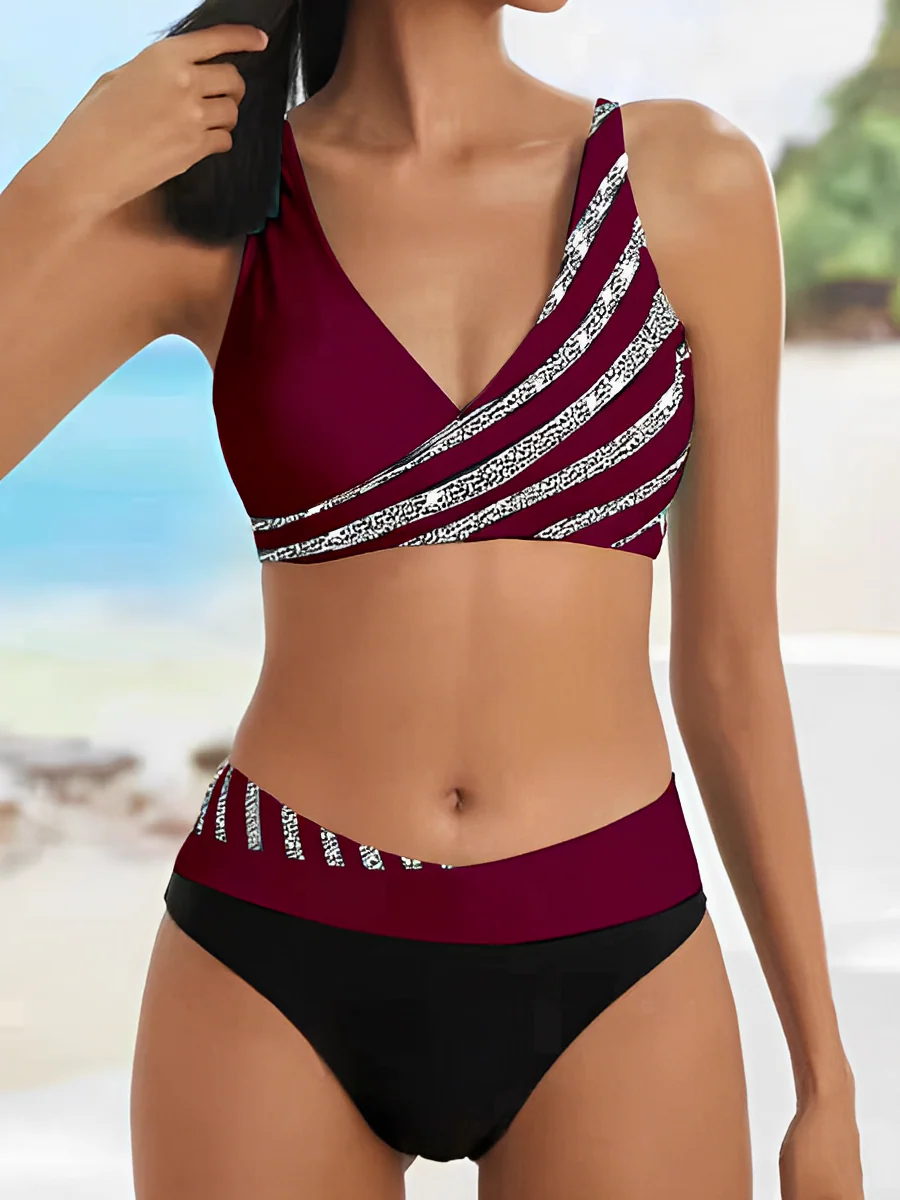 Heidi-Mode | Luxuriöser Gestreifter Sommerbikini - Image 2