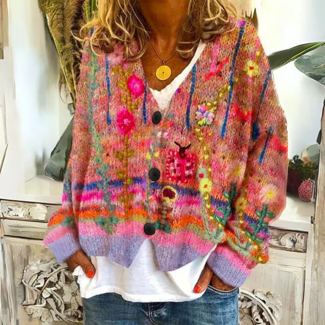 Heidi-Mode | Luxuriöse Bedruckte Strickjacke - Image 3