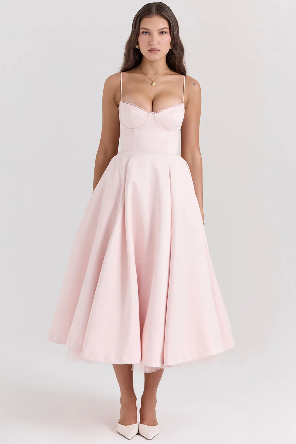 Heidi-Mode | Luxuriös Ausgestellte Kleid mit Spaghettiträgern für Frauen Hochzeit, Braut und Fest Kasana - Image 11
