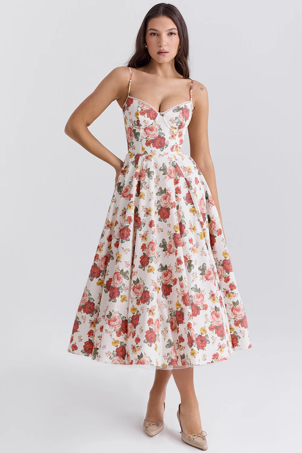 Heidi-Mode | Luxuriös Ausgestellte Kleid mit Spaghettiträgern für Frauen Hochzeit, Braut und Fest Kasana - Image 16