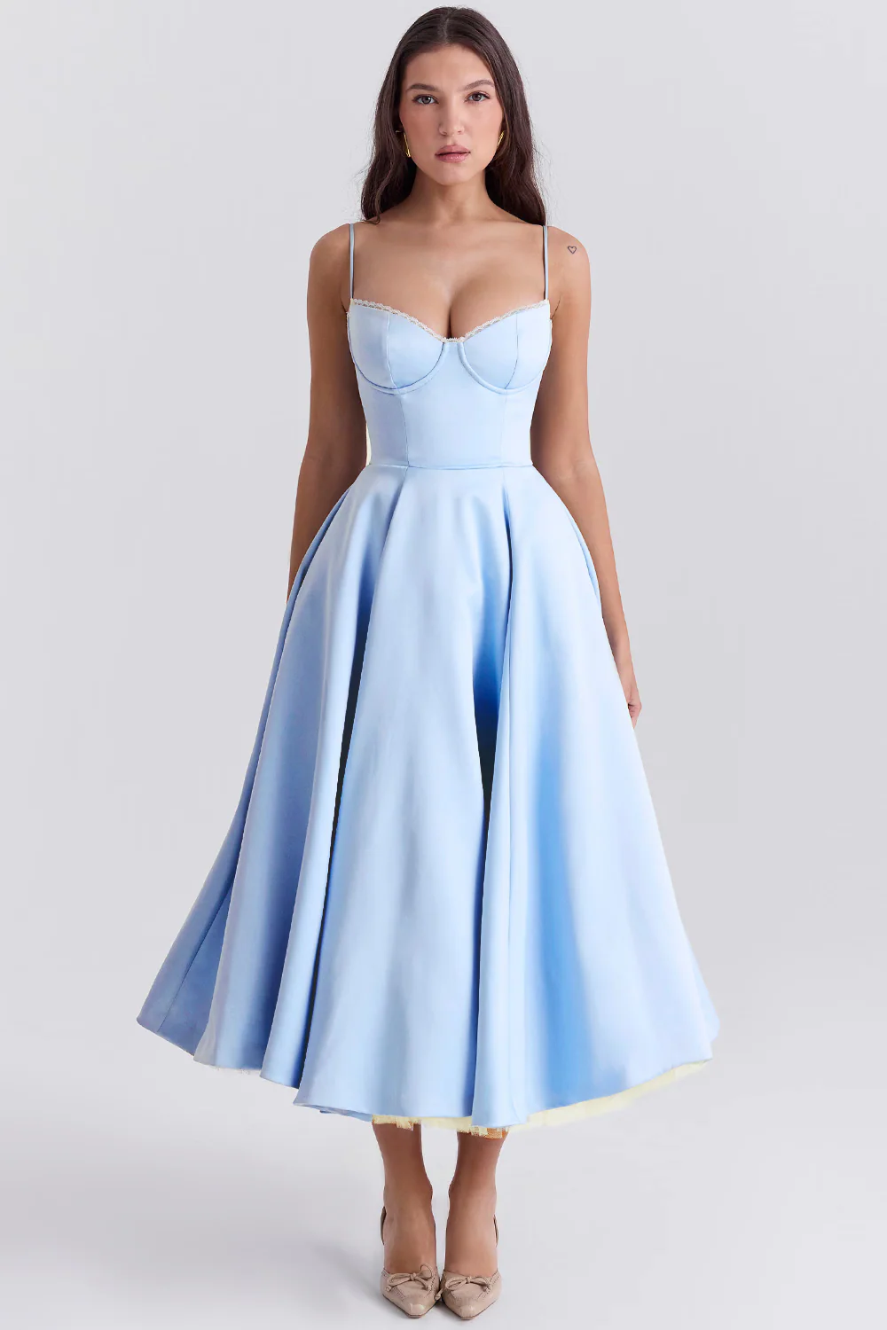 Heidi-Mode | Luxuriös Ausgestellte Kleid mit Spaghettiträgern für Frauen Hochzeit, Braut und Fest Kasana - Image 2