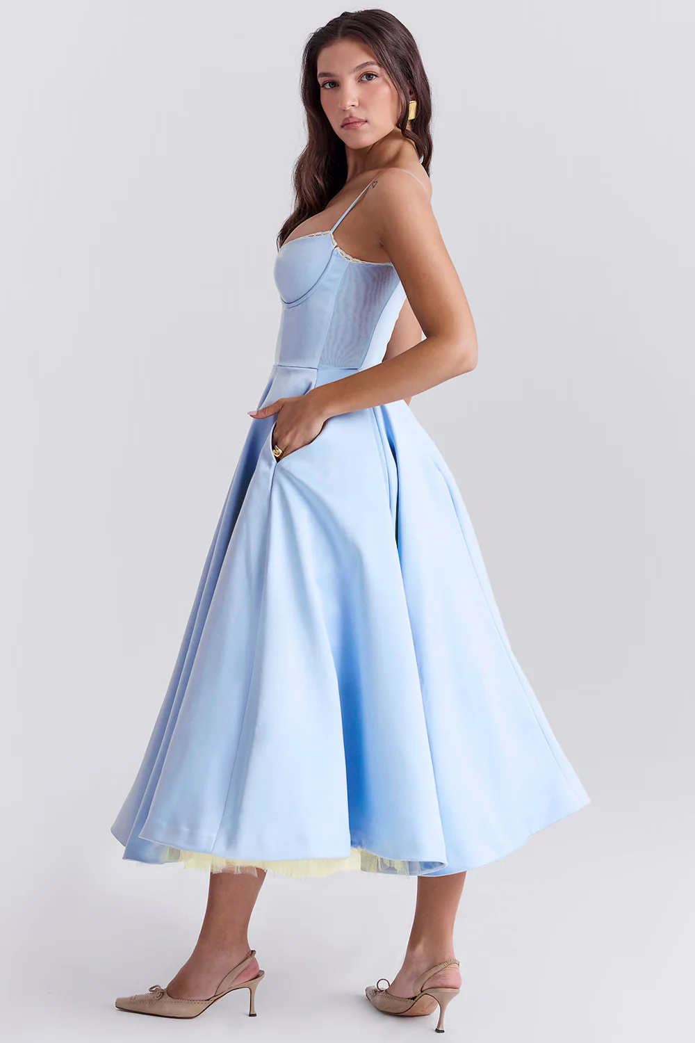 Heidi-Mode | Luxuriös Ausgestellte Kleid mit Spaghettiträgern für Frauen Hochzeit, Braut und Fest Kasana - Image 4