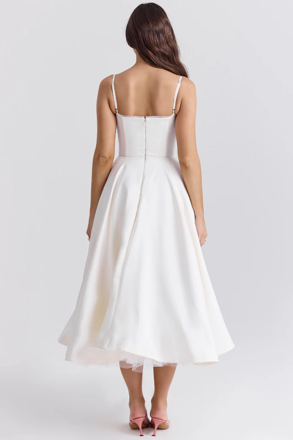 Heidi-Mode | Luxuriös Ausgestellte Kleid mit Spaghettiträgern für Frauen Hochzeit, Braut und Fest Kasana - Image 6