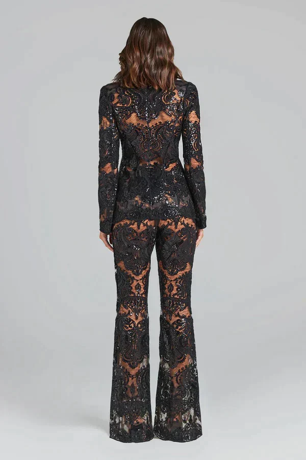 Heidi-Mode | Luxuriöses Pailletten Blazer und Hosen Satz - Image 2