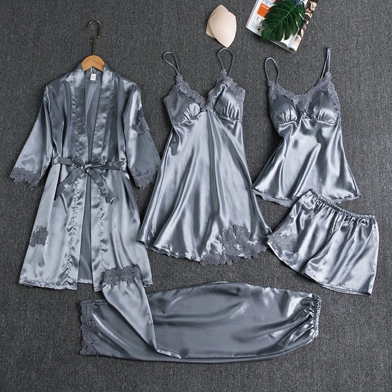 Heidi-Mode | Luxuriöses Satin Nachtkleid Set - Image 4
