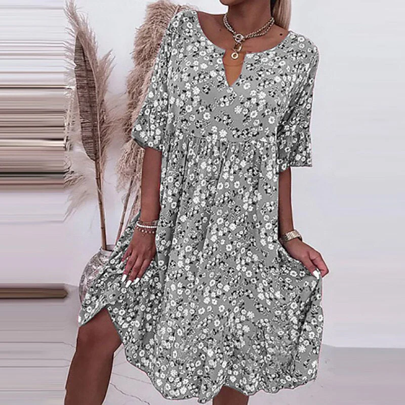 Heidi-Mode | Kleid mit Blumenmuster und O-Ausschnitt - Image 4