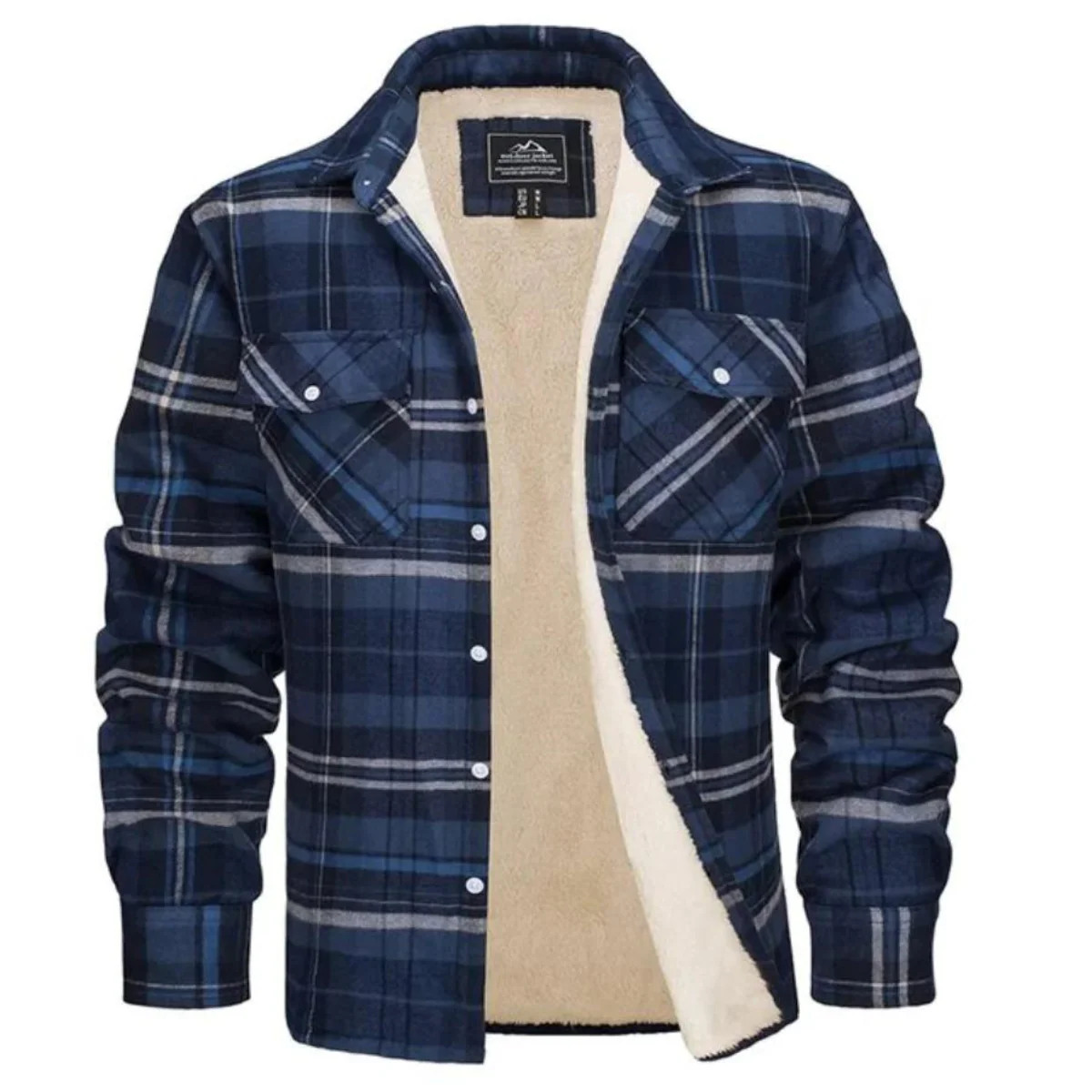 Heidi-Mode | Herren Sherpa gefütterte Flanellhemdenjacke - Image 10