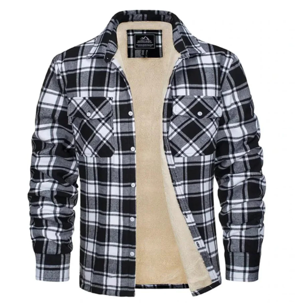 Heidi-Mode | Herren Sherpa gefütterte Flanellhemdenjacke - Image 7