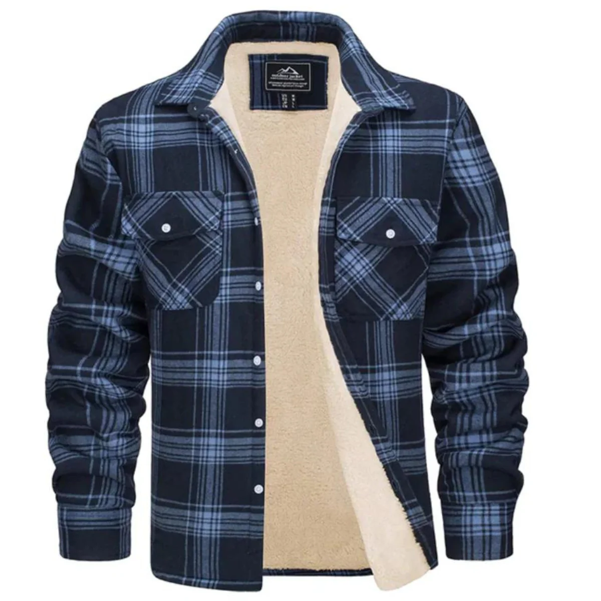 Heidi-Mode | Herren Sherpa gefütterte Flanellhemdenjacke - Image 9