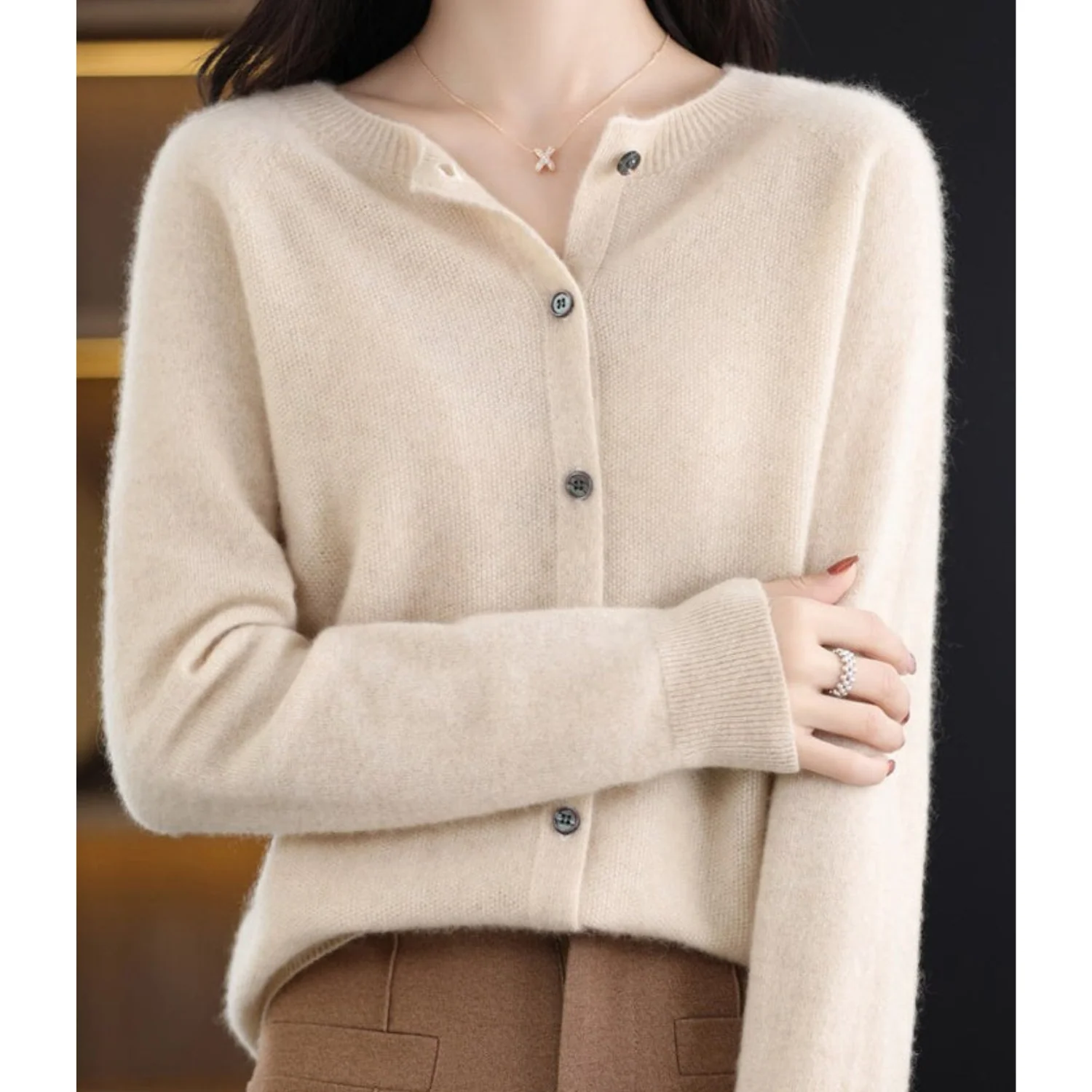 Heidi-Mode | Damen Rundhals Cardigan Pullover - Image 15