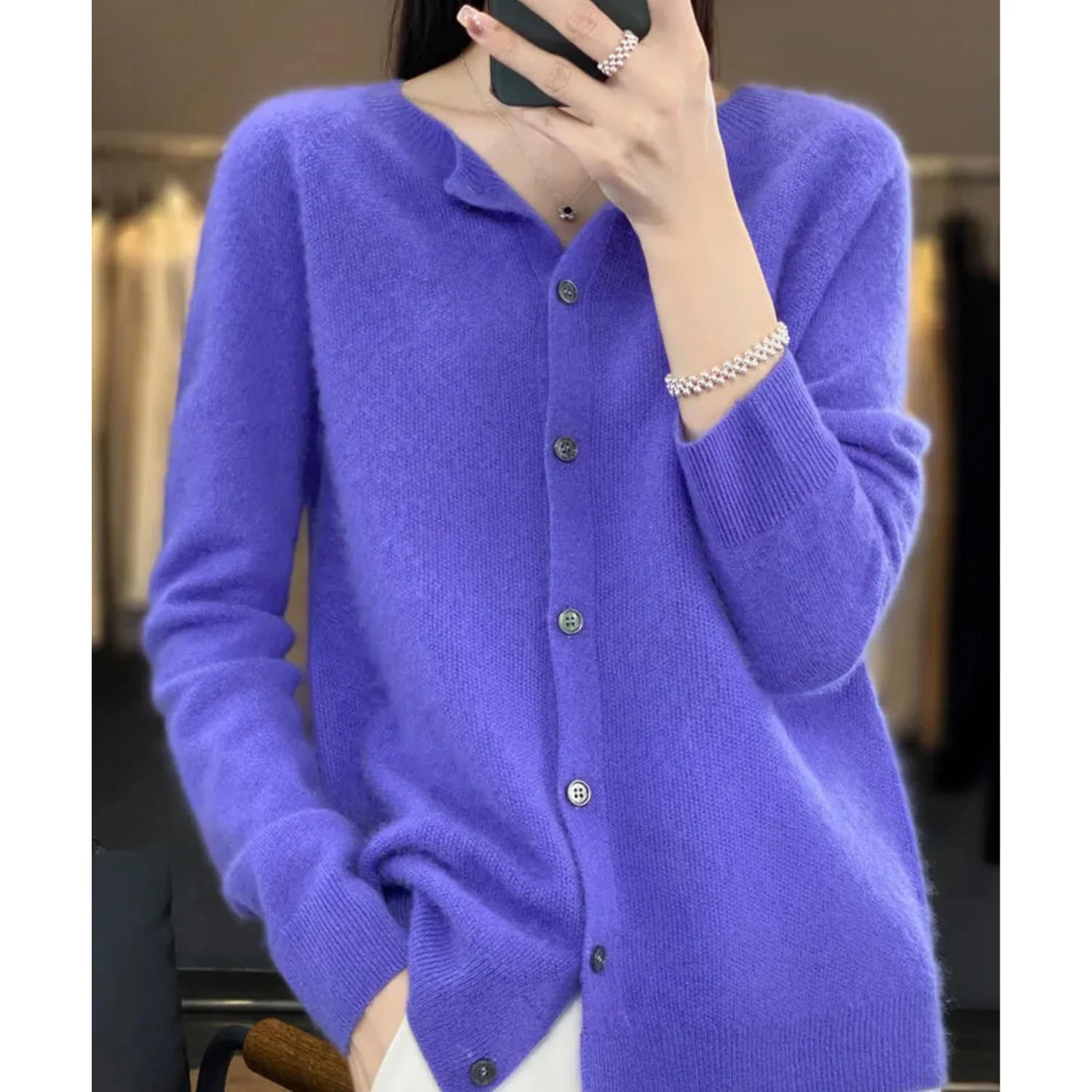 Heidi-Mode | Damen Rundhals Cardigan Pullover - Image 3