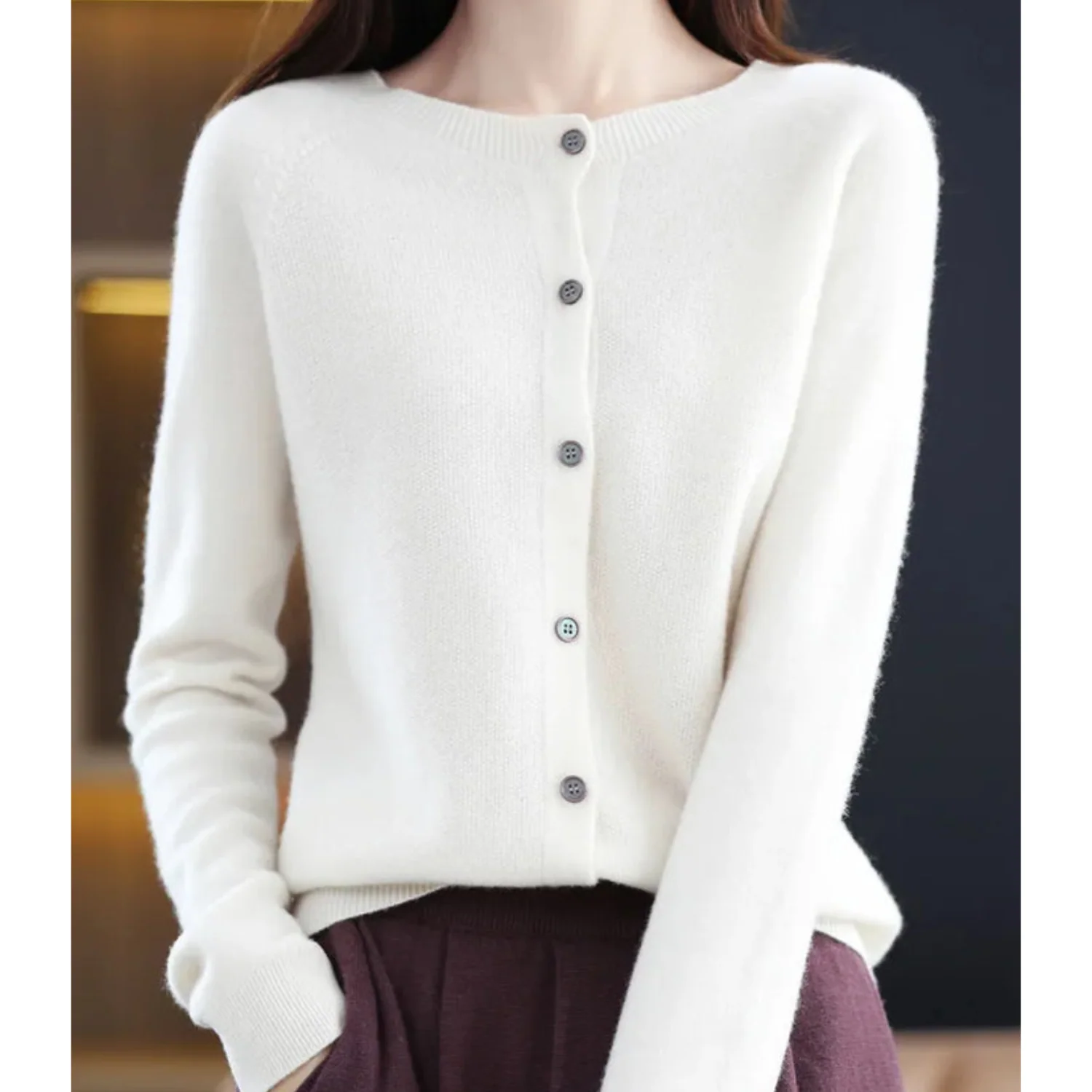 Heidi-Mode | Damen Rundhals Cardigan Pullover - Image 5