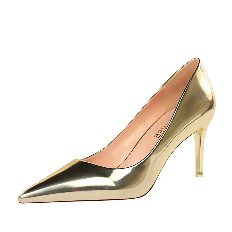 Heidi-Mode | Metallic Absätze mit Spitzer Zehenpartie - Image 33