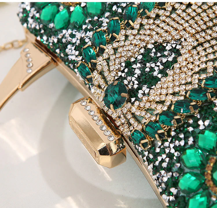 Heidi-Mode | Metallische Handgefertigte Diamant-Inlay-Abendtasche - Image 2