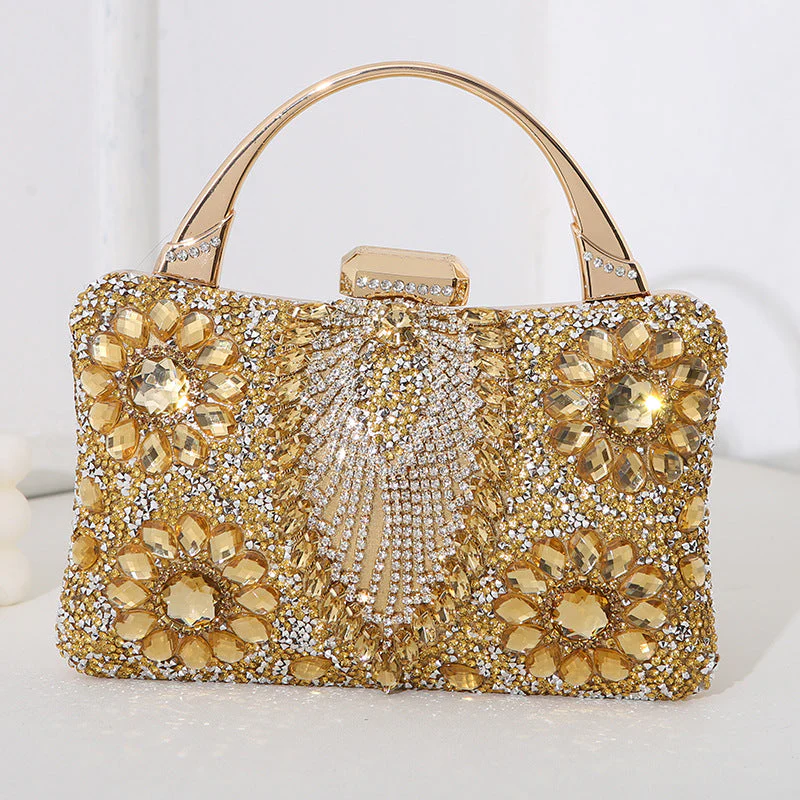 Heidi-Mode | Metallische Handgefertigte Diamant-Inlay-Abendtasche - Image 6