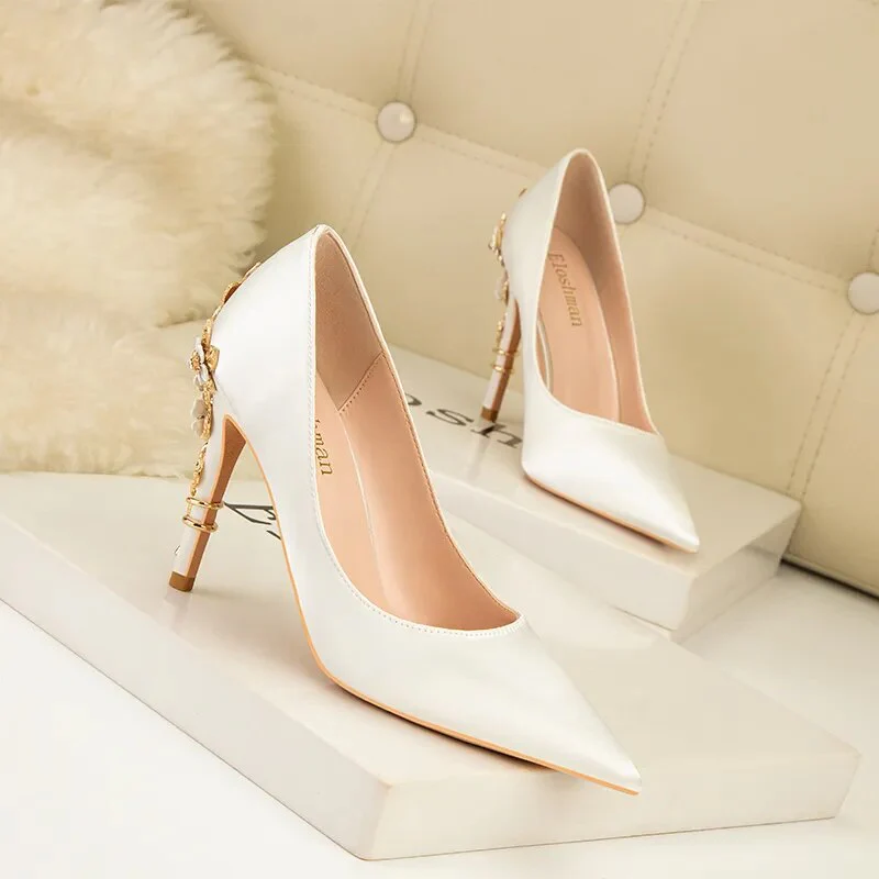 Heidi-Mode | Metallisch Verstellte High Heels für Frauen Stiletto - Image 6