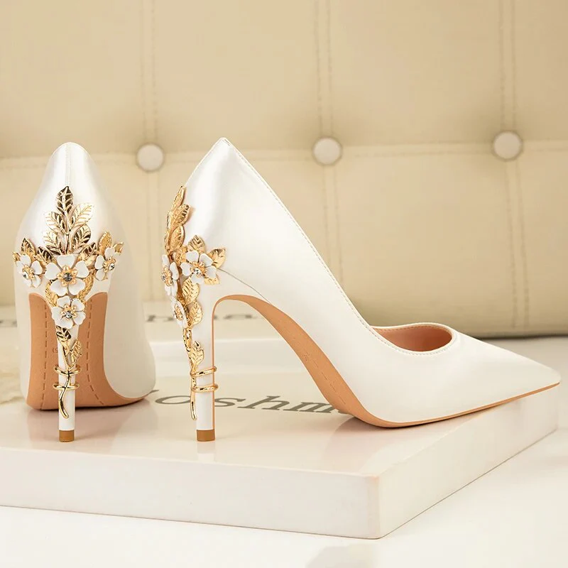 Heidi-Mode | Metallisch Verstellte High Heels für Frauen Stiletto - Image 7
