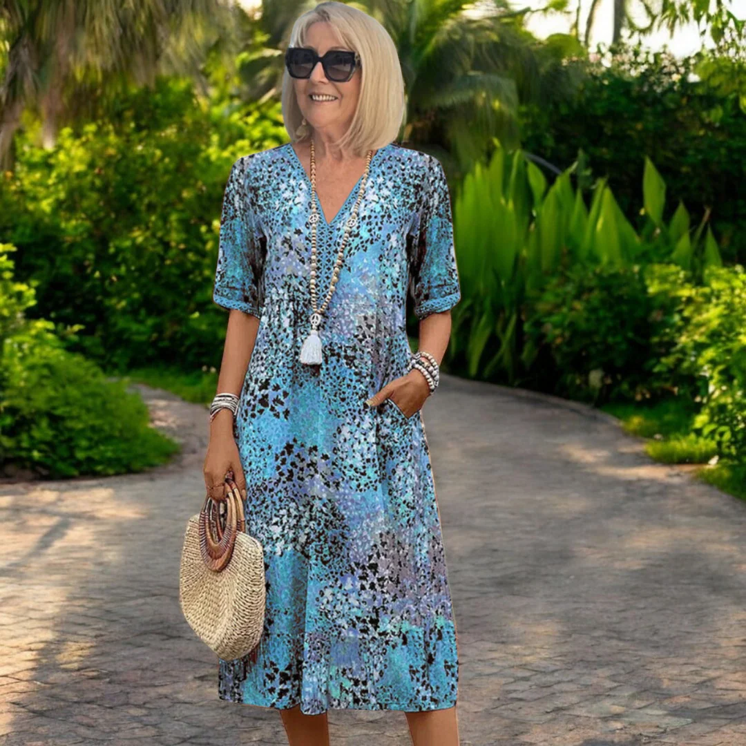 Heidi-Mode | Midi-Kleid mit Lebhaftem Print für Damen - Image 2