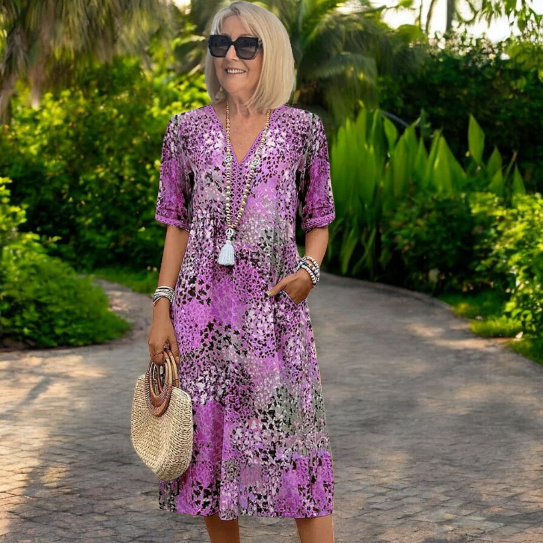 Heidi-Mode | Midi-Kleid mit Lebhaftem Print für Damen - Image 3