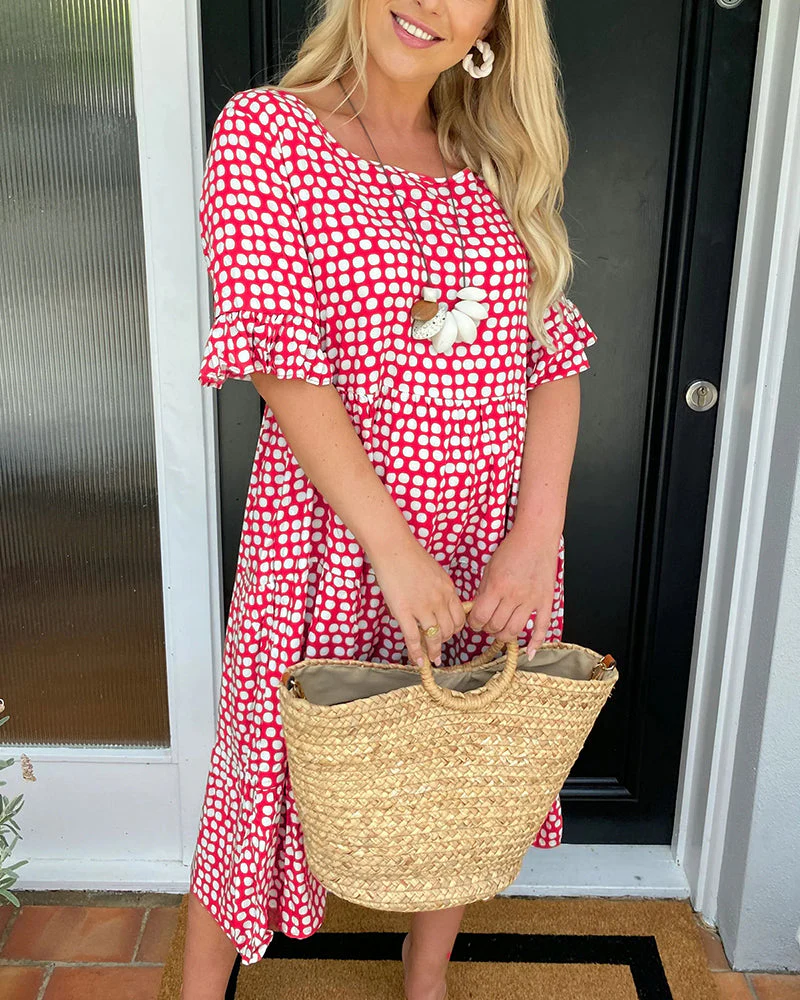 Heidi-Mode | Midikleid mit Rundhalsausschnitt und Polka-Dot-Print - Image 11