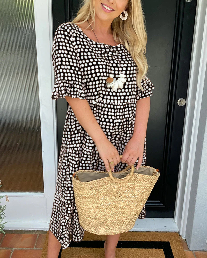 Heidi-Mode | Midikleid mit Rundhalsausschnitt und Polka-Dot-Print - Image 12