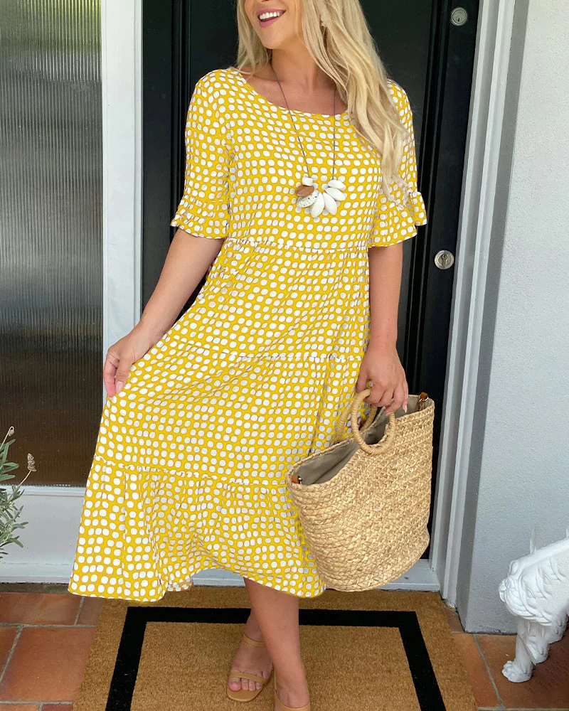 Heidi-Mode | Midikleid mit Rundhalsausschnitt und Polka-Dot-Print - Image 13