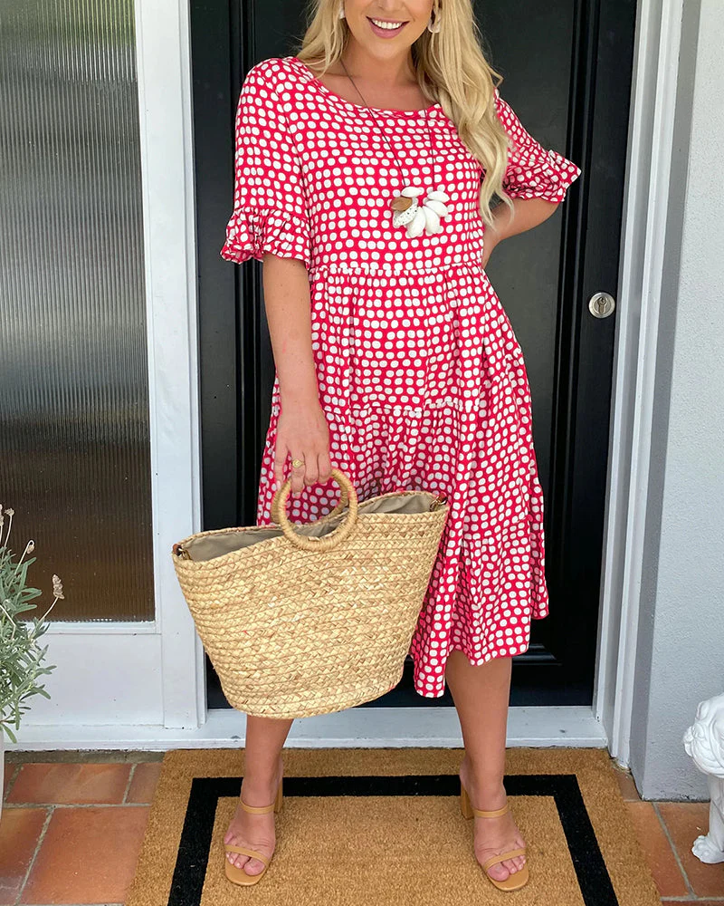 Heidi-Mode | Midikleid mit Rundhalsausschnitt und Polka-Dot-Print - Image 23