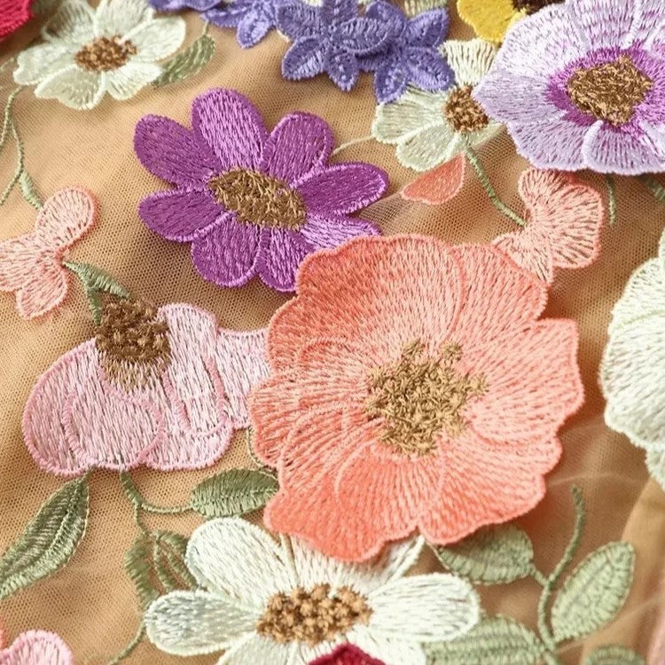Heidi-Mode | Minikleid mit Floralen Applikationen und Durchscheinender Optik - Image 6