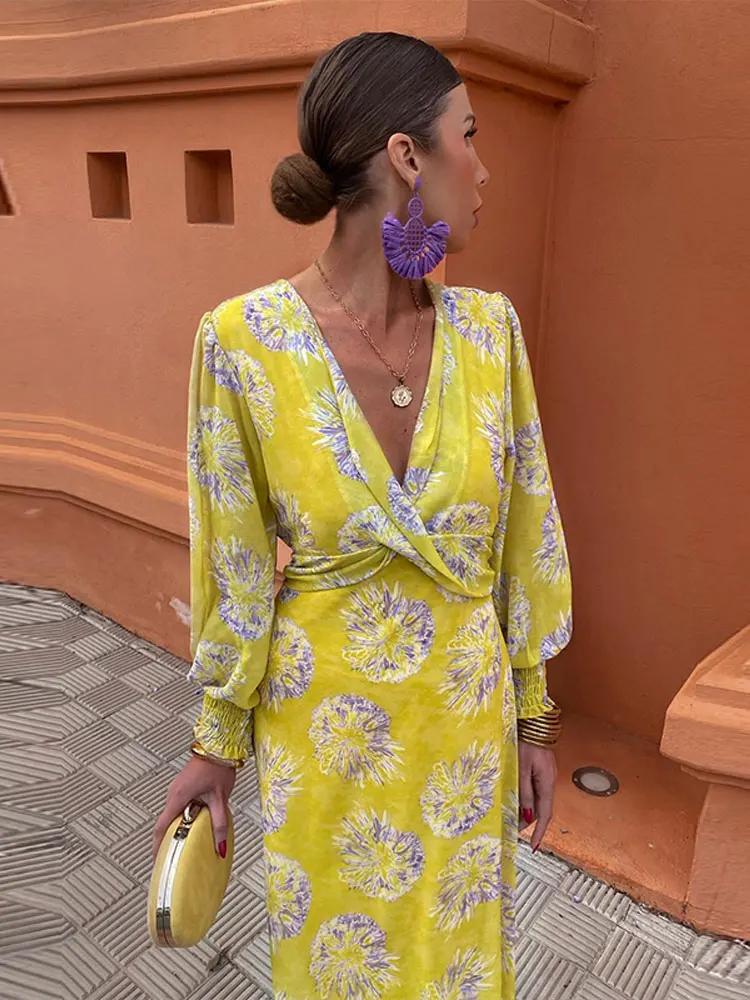 Leichtes Sommerkleid mit Blumenmuster und V-Ausschnitt für Den Alltag Heidi-Mode - Image 10