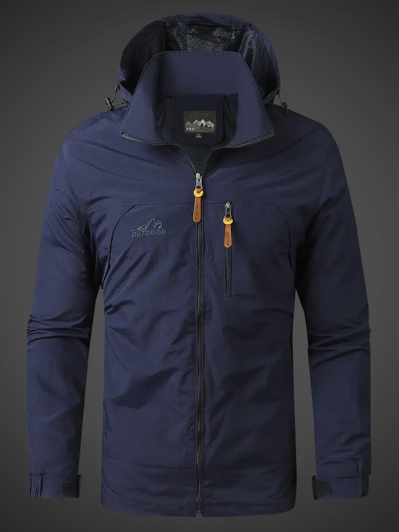 Heidi-Mode | Herren wasserdichte Kapuzenjacke - Voller Reißverschluss mit Reißverschlusstaschen - Image 5