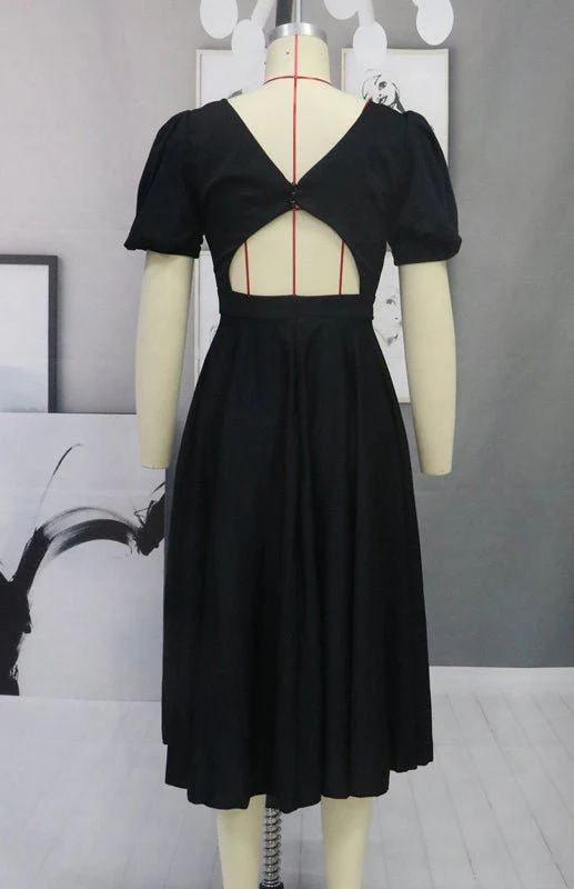 Heidi-Mode | Fashion Solid Color Slim Fit Sexy Big Swing Dress - Image 15