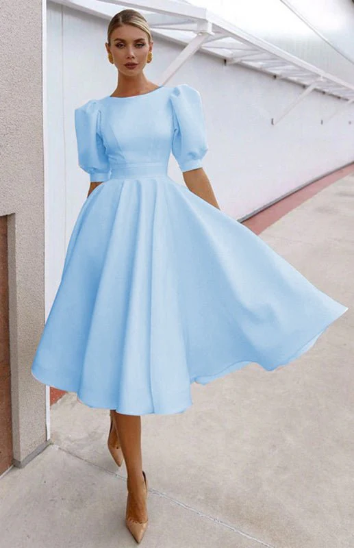Heidi-Mode | Fashion Solid Color Slim Fit Sexy Big Swing Dress - Image 17
