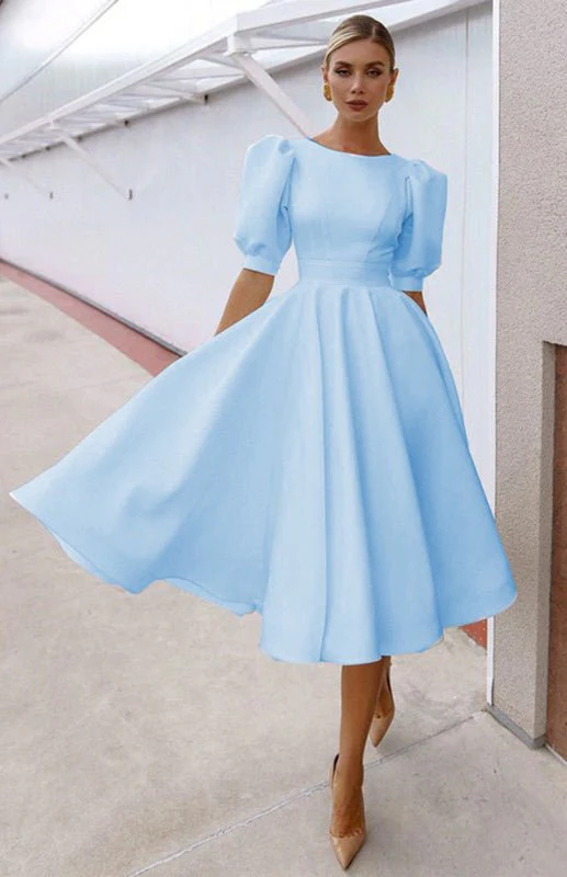 Heidi-Mode | Fashion Solid Color Slim Fit Sexy Big Swing Dress - Image 8
