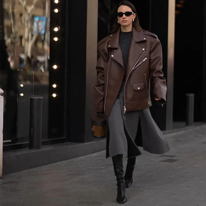 Heidi-Mode | Moderne Damen Kurze Leder-Look Jacke - Image 5