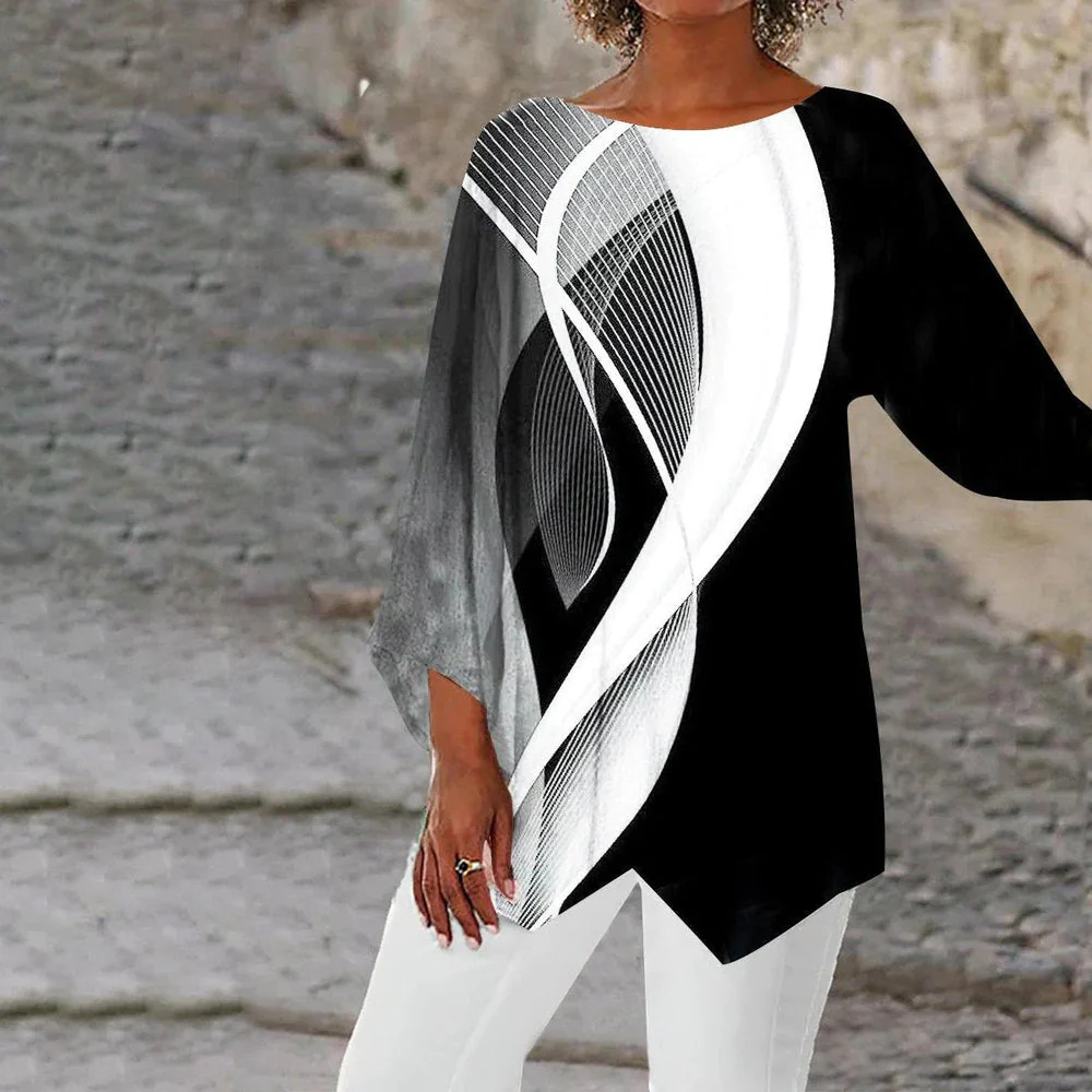 Heidi-Mode | Moderne Geometrische Langärmelige Tunika - Image 2