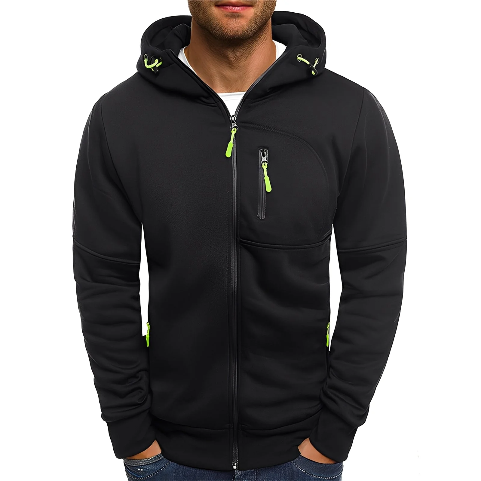 Heidi-Mode | Moderne Fleecejacke mit Kapuze für Herren - Image 3