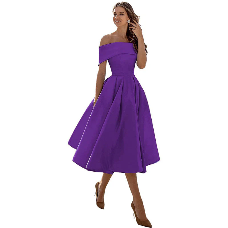 Heidi-Mode | Legere Mode Satin Cocktailkleid Ohne Träger - Image 11