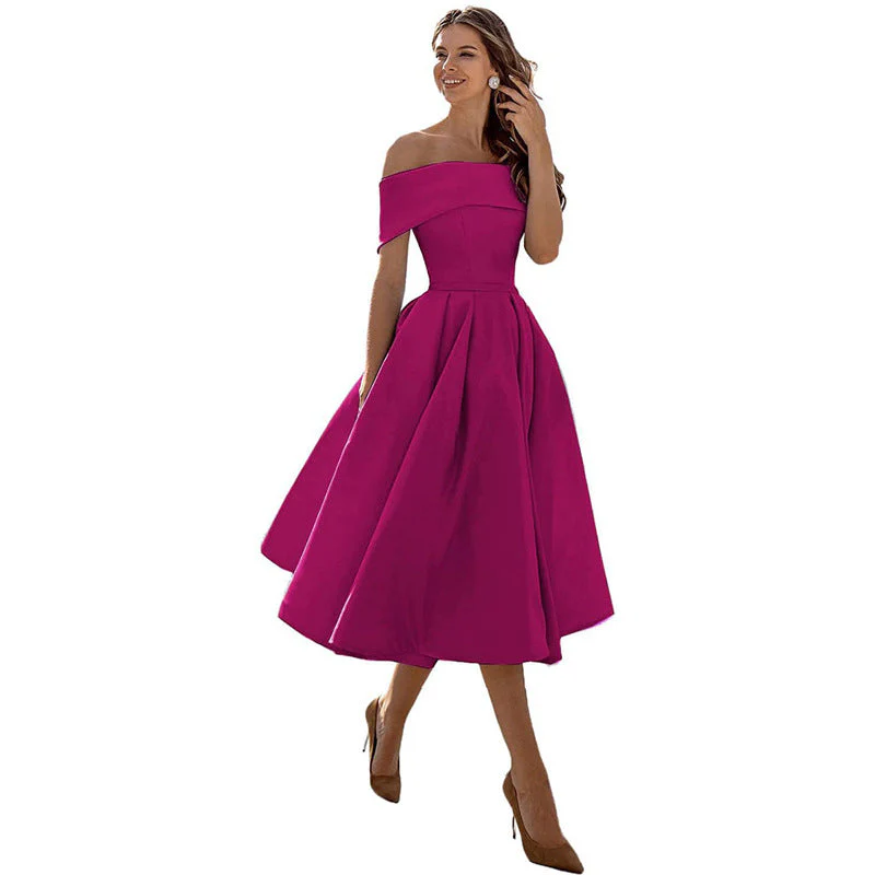 Heidi-Mode | Legere Mode Satin Cocktailkleid Ohne Träger - Image 13