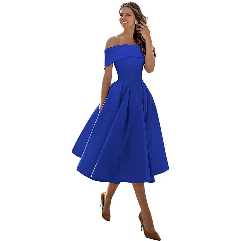 Heidi-Mode | Legere Mode Satin Cocktailkleid Ohne Träger - Image 14